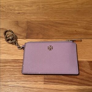 Tory Burch Emerson Lavender Card Holder Keychain
